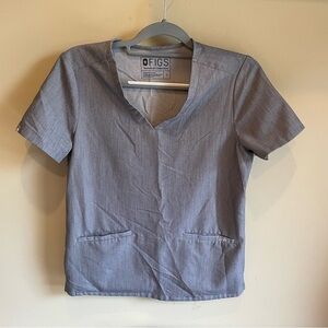 Figs Technical Collection Gray  Scrub Top Small